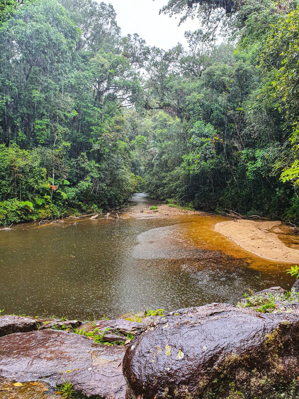 cachoeira do sagui Imagem mostra região de mata com Rio Capivari ao centro