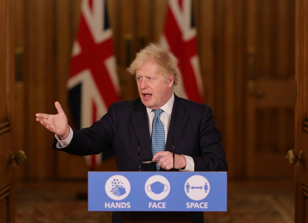 Imagem mostra o primeiro-ministro britânico, Boris Johnson