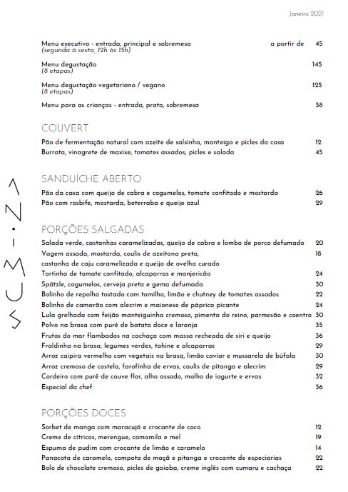 Card&aacute;pio Animus