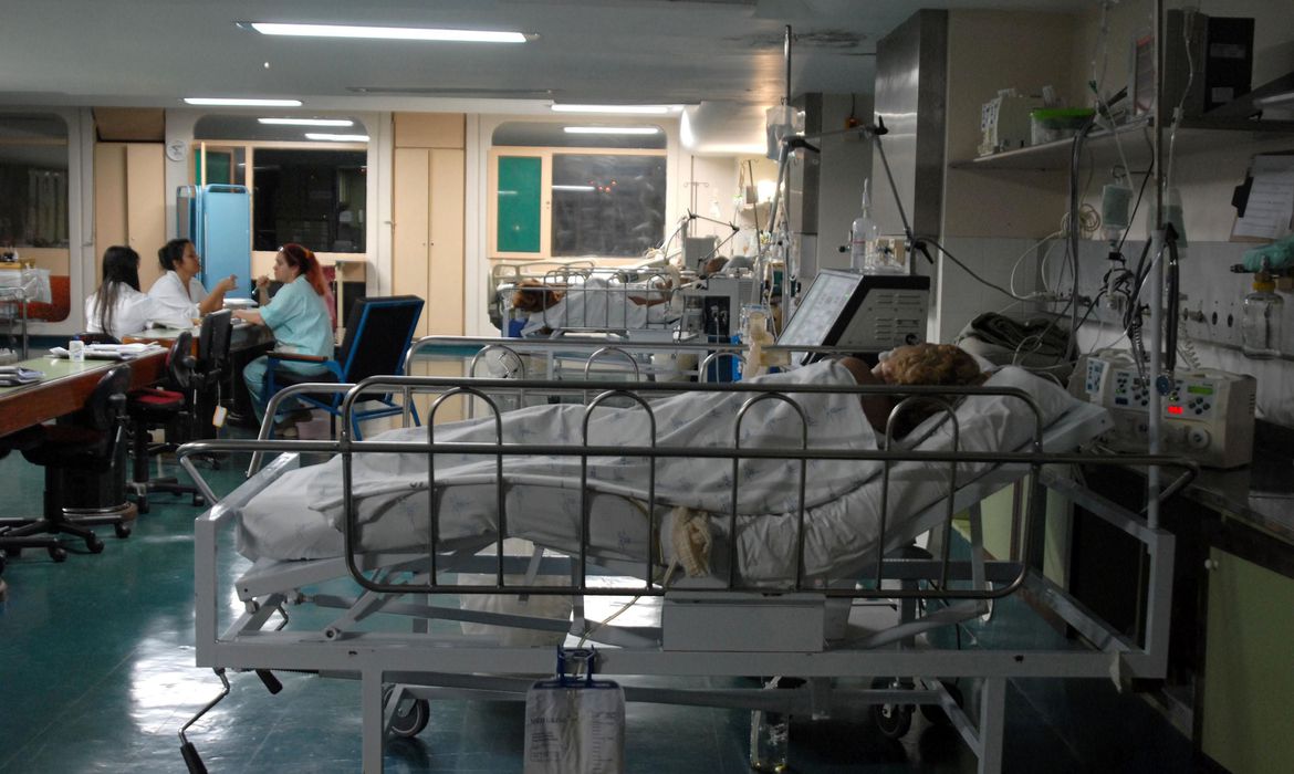 Imagem mostra leitos de hospitais