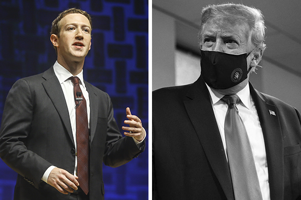 Montagem mostra Mark Zuckerberg e Donald Trump