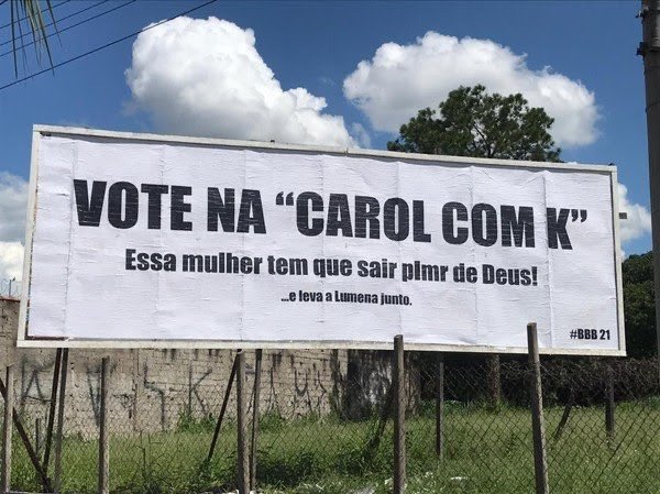 Outdoor em Taubaté pede saída de Karol Conká do BBB21