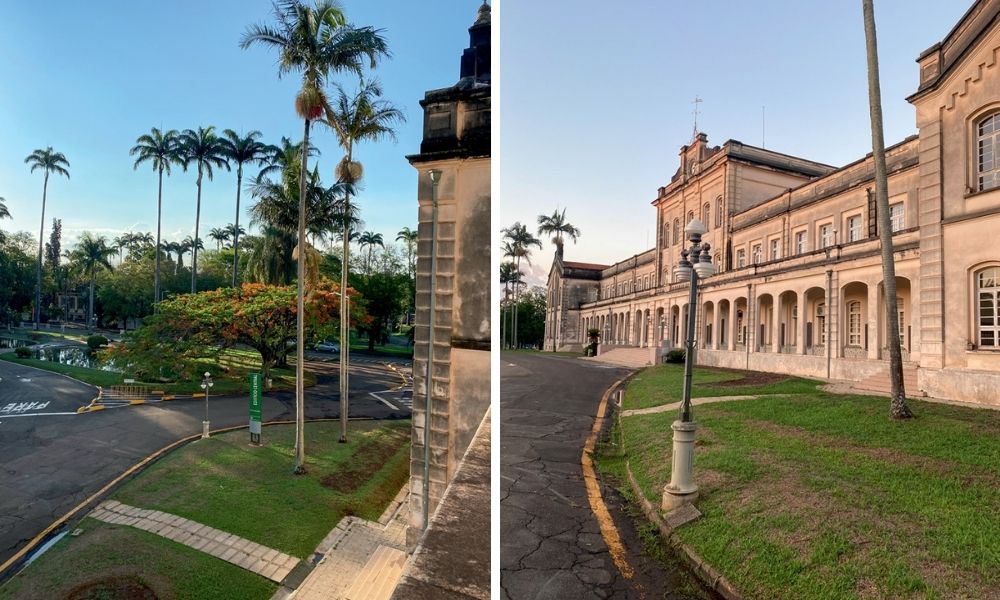 Ambiente externo com gramados do Esalq