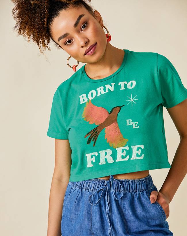 T-shirt “born to be free”. Amaro.