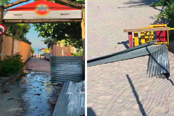 Barreiras que bloqueavam acesso de praias são vandalizadas em São Sebastião