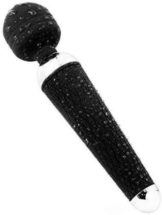 Massageador muscular preto, formato de um microfone