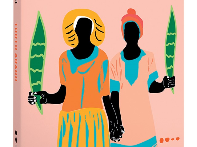 Capa de Torto Arado (Todavia). Mostra uma ilustração de duas mulheres negras segurando duas plantas espada-de-santa-barbara
