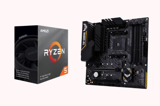 Processador AMD Ryzen 5 3600 + Placa-mãe Asus TUF B450m-pro.