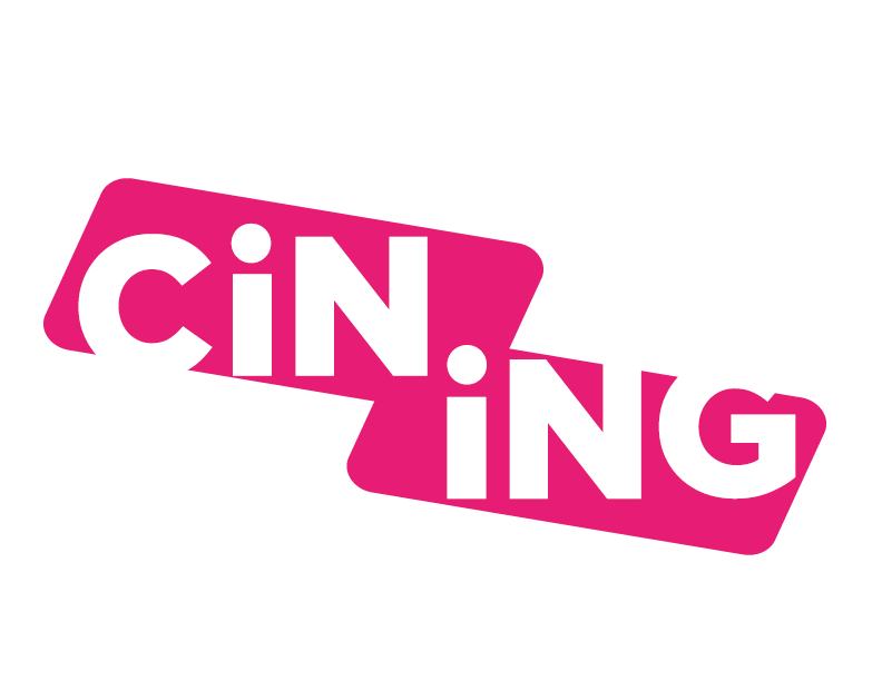 Imagem mostra a logo da plataforma Cining, em rosa