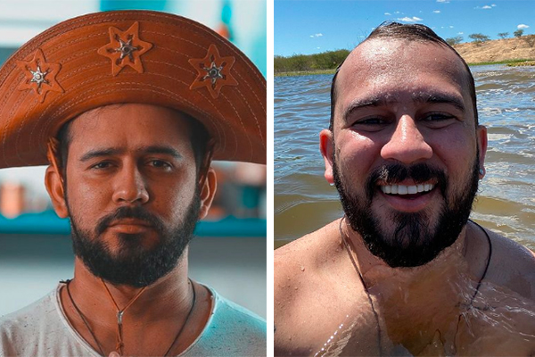 Il montaggio mostra, a sinistra, Braulio con indosso un cappello e con espressione seria, ea destra, Proleo che sorride mentre nuota nella diga.