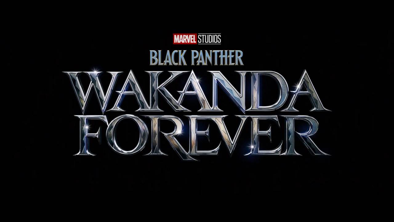 Imagem com Wakanda Forever escrito, novo título do segundo filme da franquia Pantera Negra