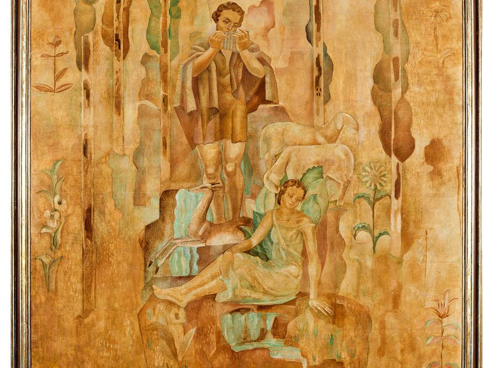 pintura tela pastoral, de john graz e regina gomide