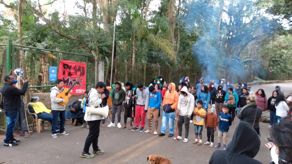 Indígenas protestam no Parque do Jaraguá contra ‘marco temporal’