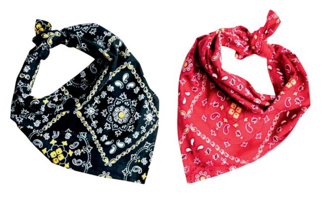 bandana.png Duas bandana, uma preta e uma vermelha com detalhes traçados em branco nas duas