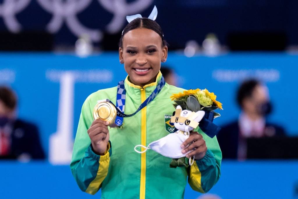 Rebeca Andrade: com sua medalha de ouro em Tóquio