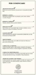 Luce Trattoria – Cardápio Cardápio