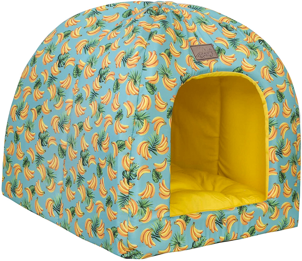 cama para pet com estampa de bananas