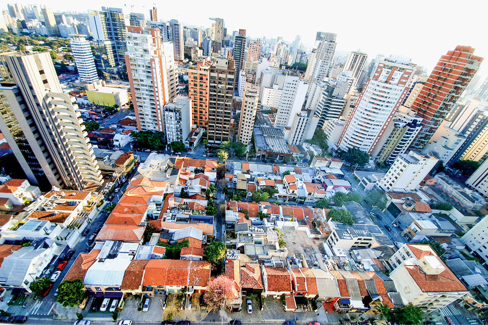 vista aérea do quadrilátero das vilas do sol, em Pinheiros