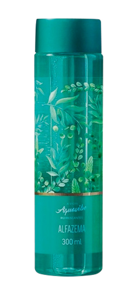 Frasco de perfume verde-água claro com alguns detalhes de plantas em outras tonalidades de verde