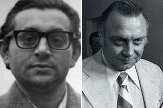 imagem dividida em duas, à esquerda, foto em preto e branco do Frei Tito de Alencar Lima. à direita, foto em preto e branco do delegado Sérgio Paranhos Fleury