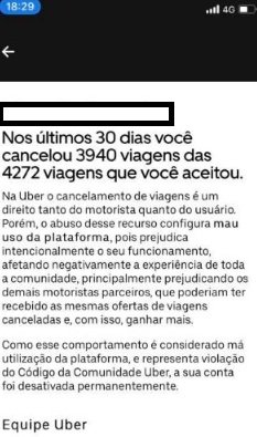 Imagem mostra texto em celular: 