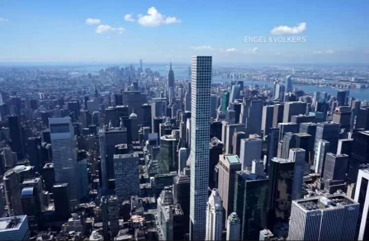 vista-aérea-432-park-avenue-arranha-céu-milionário-manhattan-problemas-processo-judicial Vista aérea de manhattan, com o prédio 432 Park Avenue entre eles, sendo o mais alto