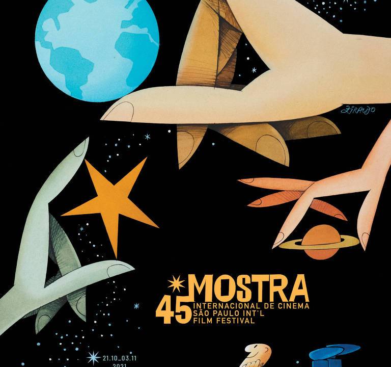 Cartaz da 45ª Mostra Internacional de Cinema de São Paulo, com arte de Ziraldo.