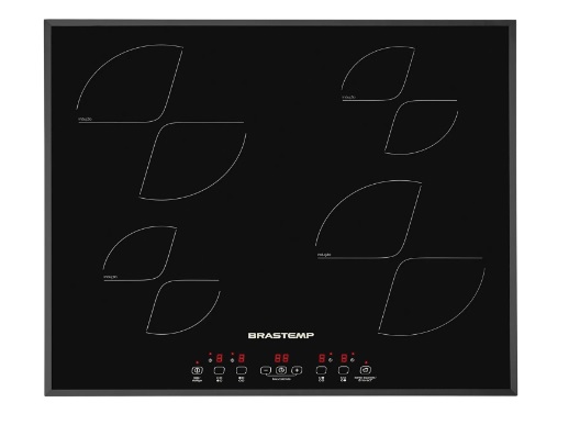 Um cooktop com quatro bocas preto