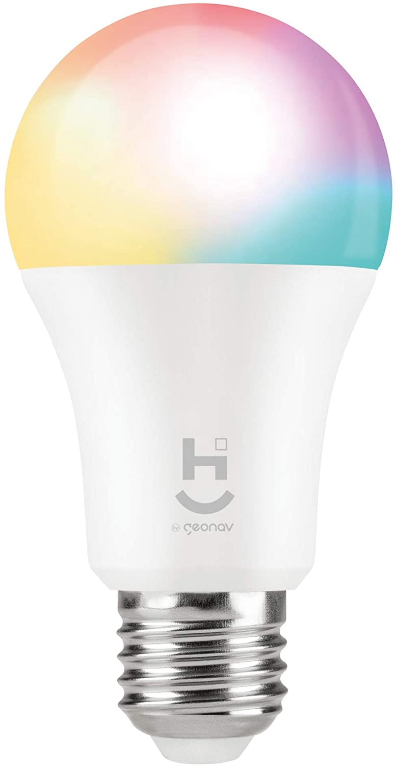 Uma lâmpada branca, só que a ponta de iluminar é colorida de LED