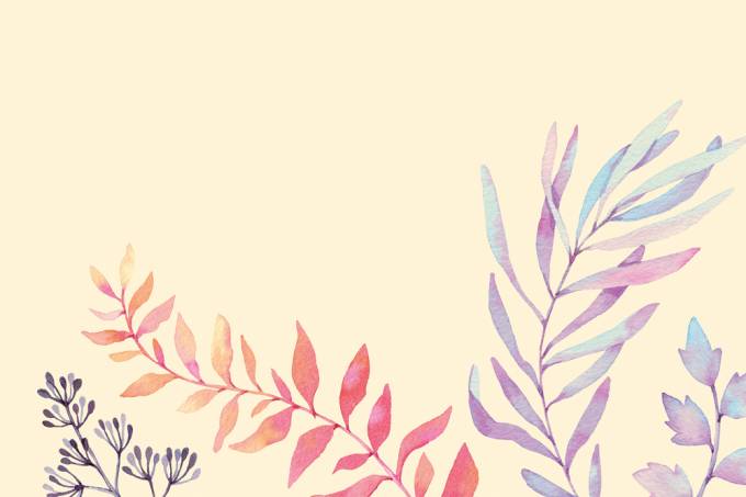 Hand drawn watercolor illustration. Autumn Botanical clipart. Thank you card with purple leaves, herbs and branches. Floral Design elements. Perfect for wedding invitations, greeting cards, prints