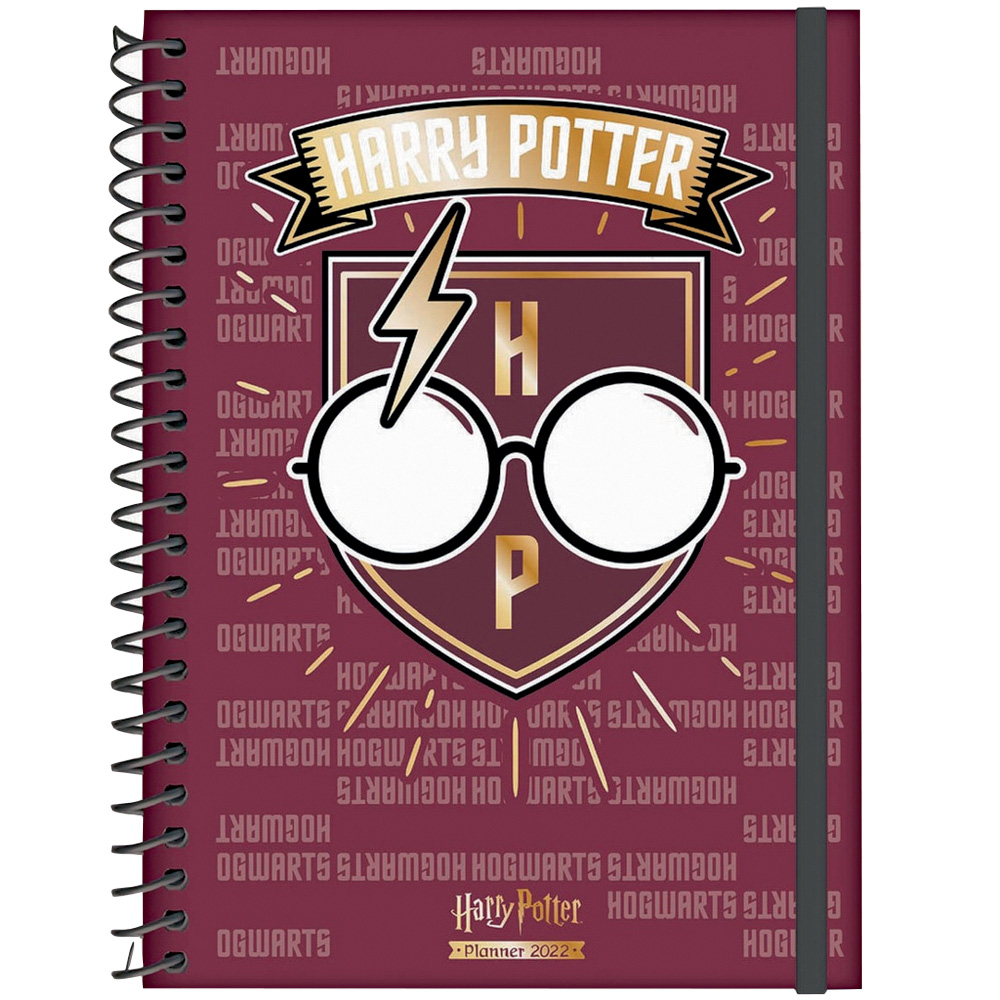 Uma agenda com logo e título do Harry Potter