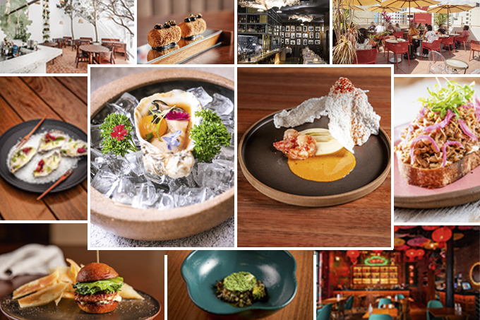Montagem com imagens de 11 restaurantes.
