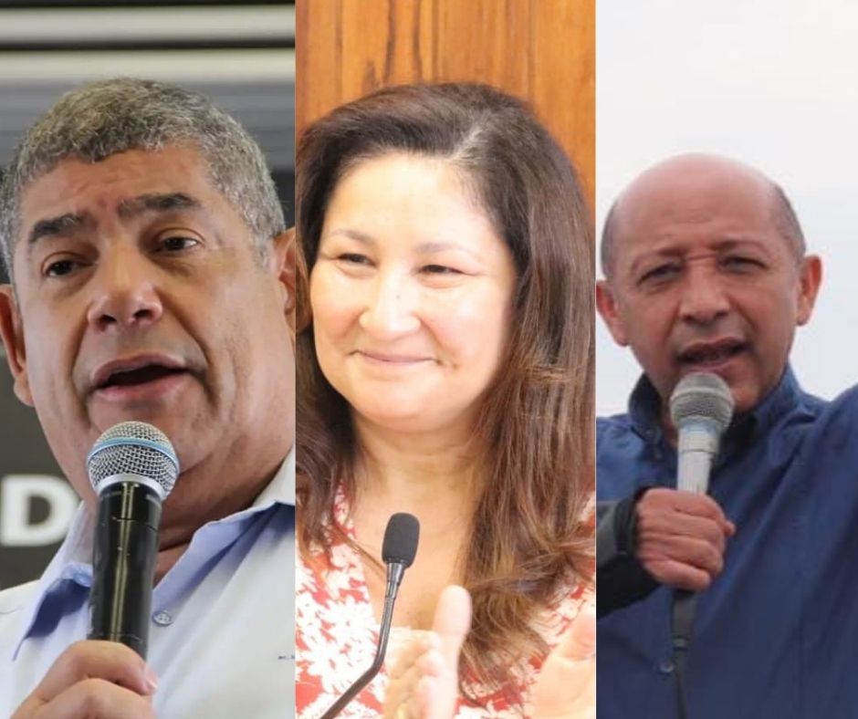 Colagem com fotos de Milton Leite (DEM), presidente da Câmara; Rute Costa (PSDB), vice-presidente e Alfredinho (PT), primeiro secretário