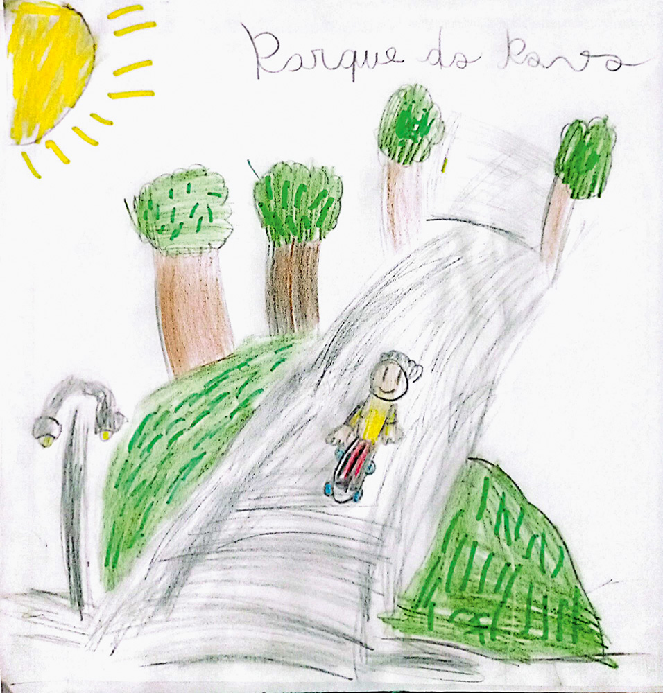 Desenho de uma criança do Parque do Povo.