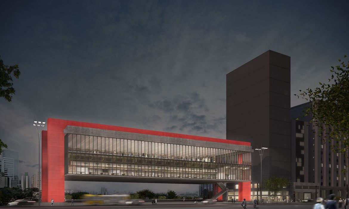 Fachada do MASP à noite