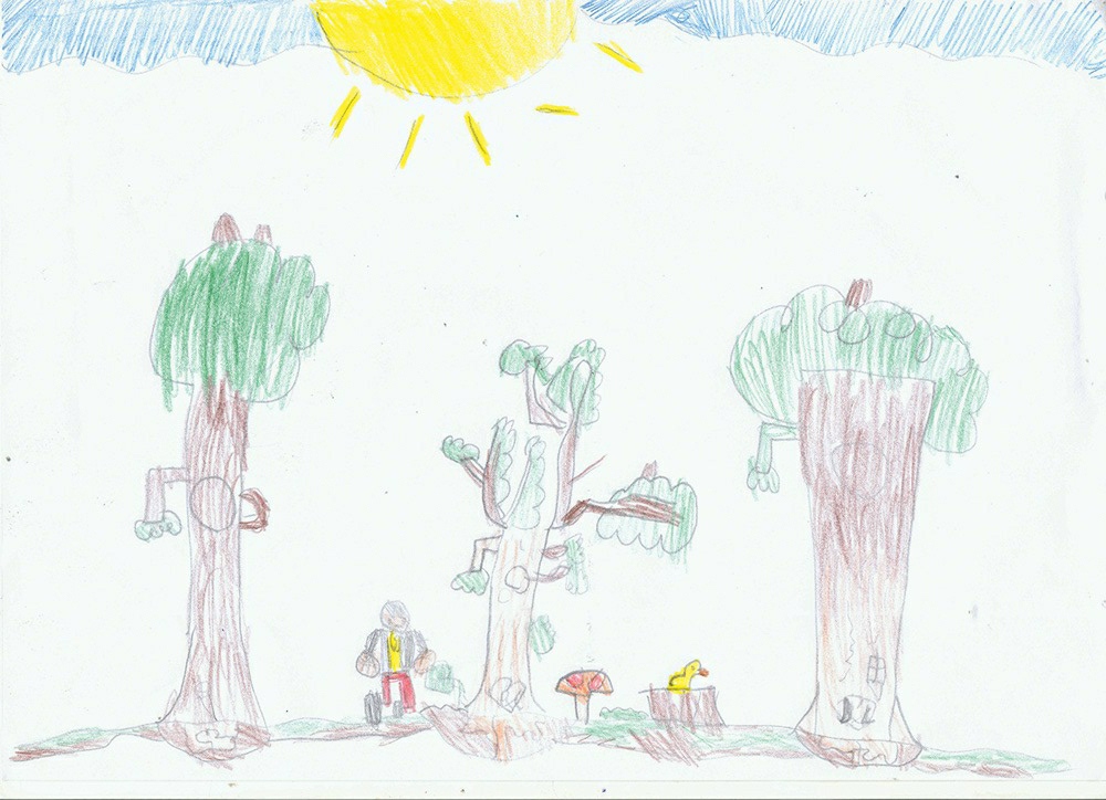 Desenho de uma criança do Parque Estadual da Água Branca.