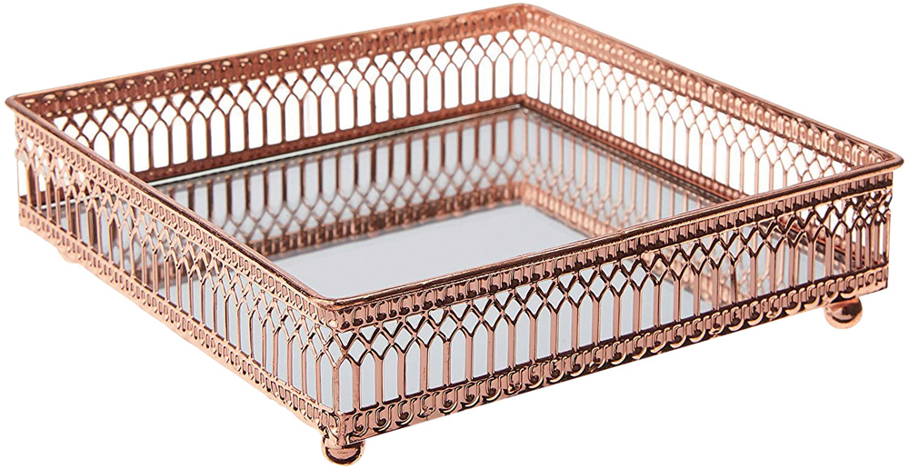 bandeja espelhada feita de cobre