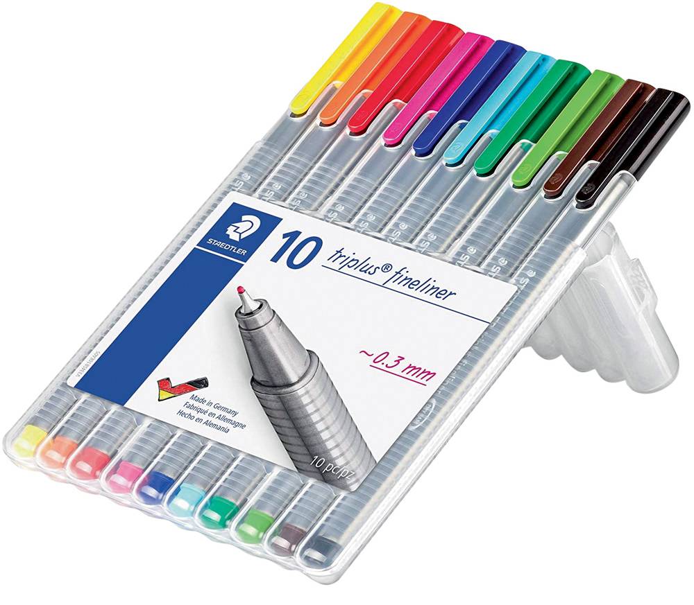 Caixa com canetas coloridas
