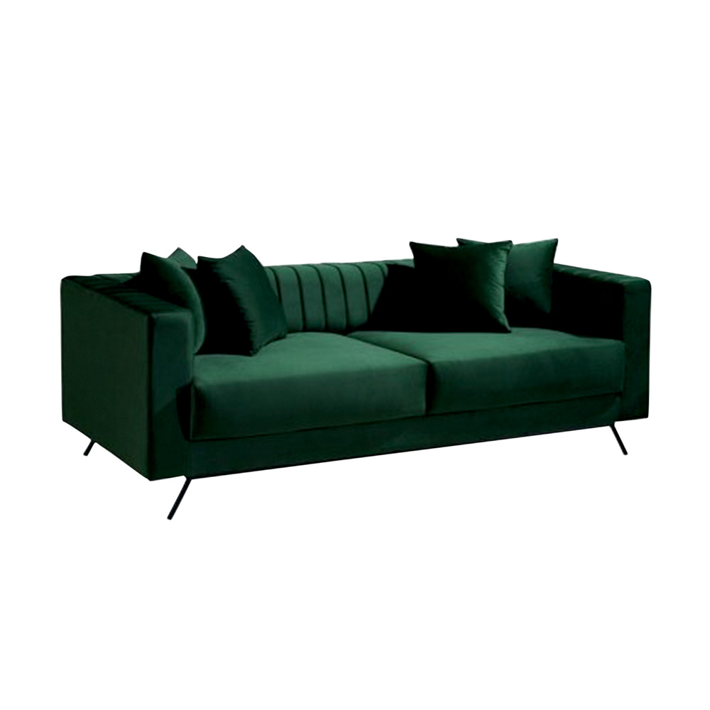 sofá verde escuro em veludo