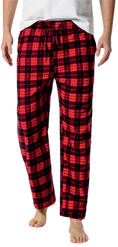 Calça masculina de pijama em xadrez vermelho
