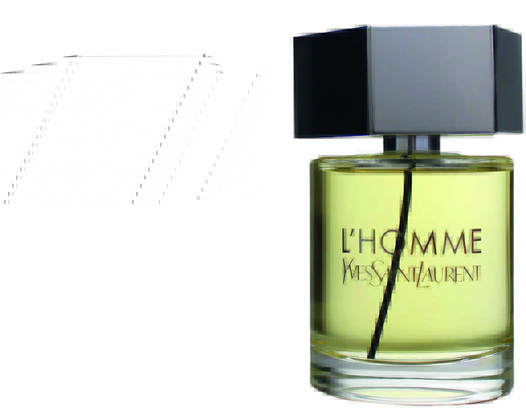 Perfume masculino de frasco transparente e tampa preta