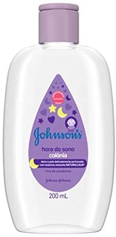 Col&ocirc;nia para beb&ecirc;s em embalagem transparente com r&oacute;tulo roxo