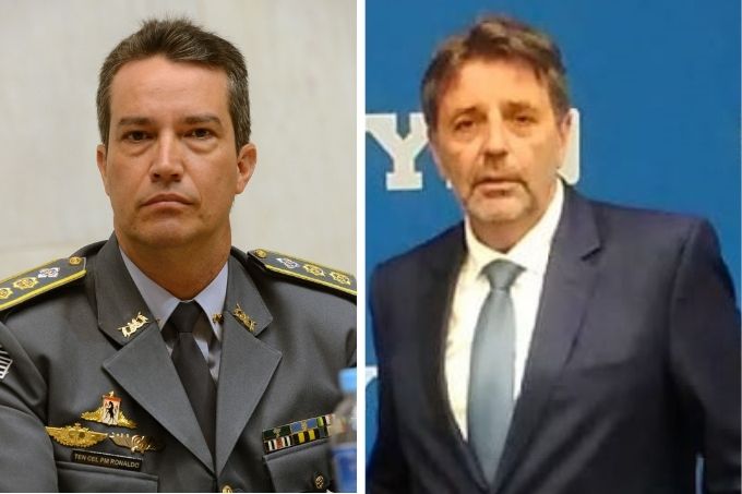 Foto mostra duas imagens. Em uma delas está o coronel Ronaldo Miguel Vieira, que será o novo comandante da PM. Já Osvaldo Nico Gonçalves, foi nomeado delegado-geral da Polícia Civil