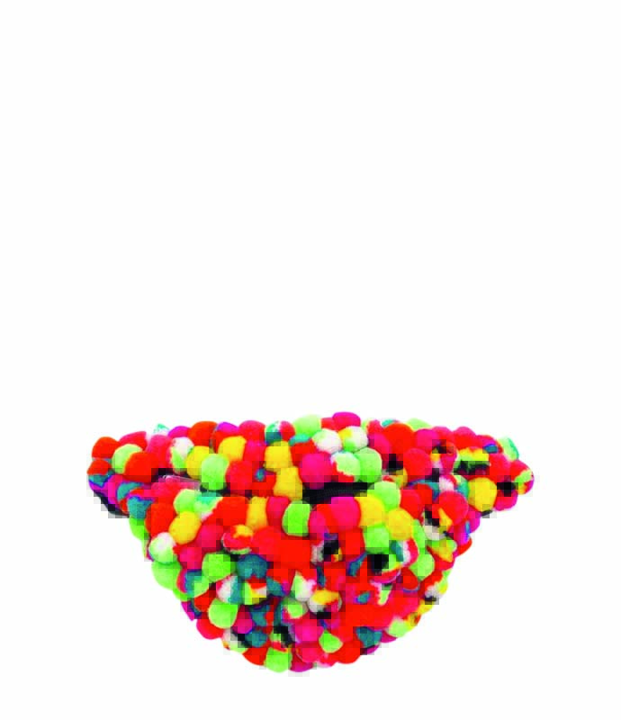Pochete de pompons coloridos