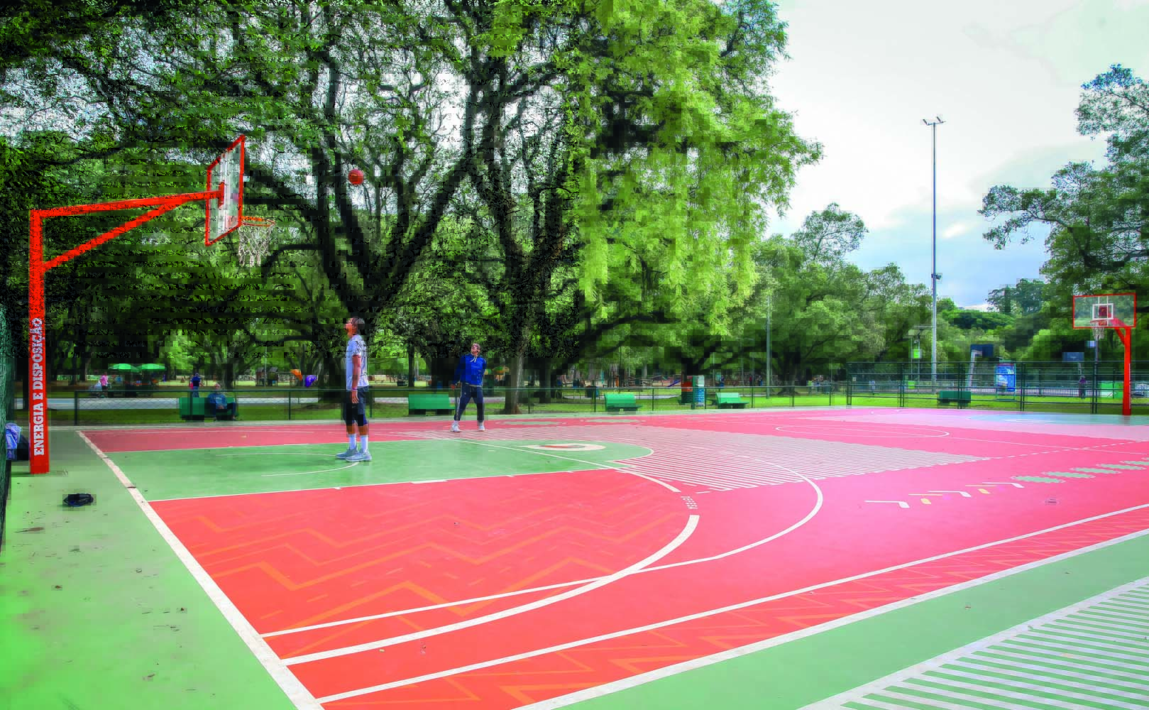 Quadra de basquete reformada do Parque Ibirapuera