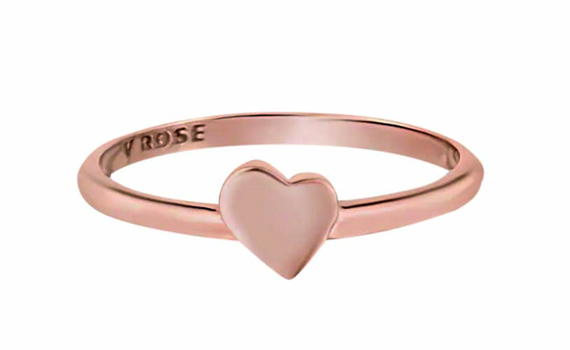 Anel com cora&ccedil;&atilde;o em ouro ros&ecirc;