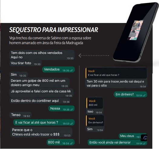 Imagem mostra conversas de WhatsApp