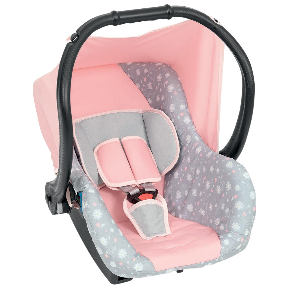 Bebê conforto rosa e cinza