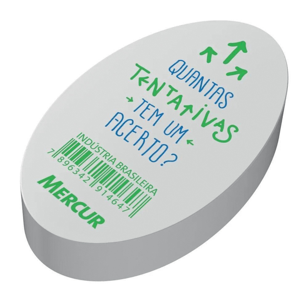 Borracha oval branca com frases motivadoras