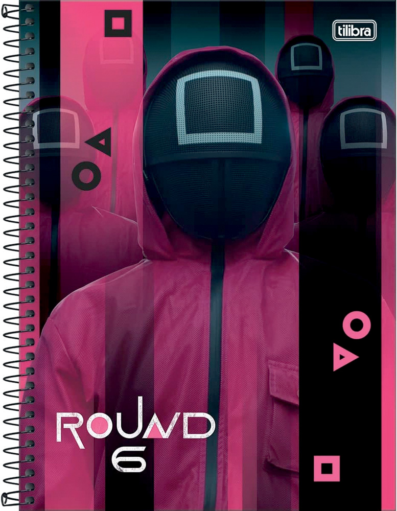 Caderno com capa estampada com a série coreana Round 6